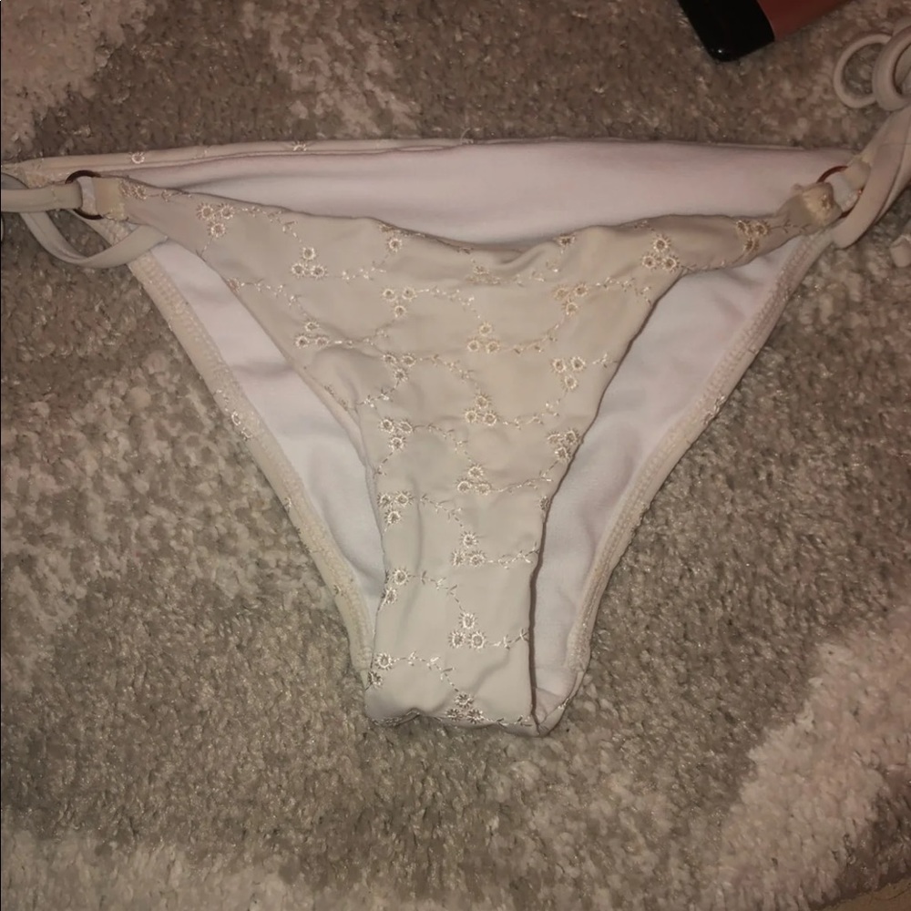 white bikini bottom